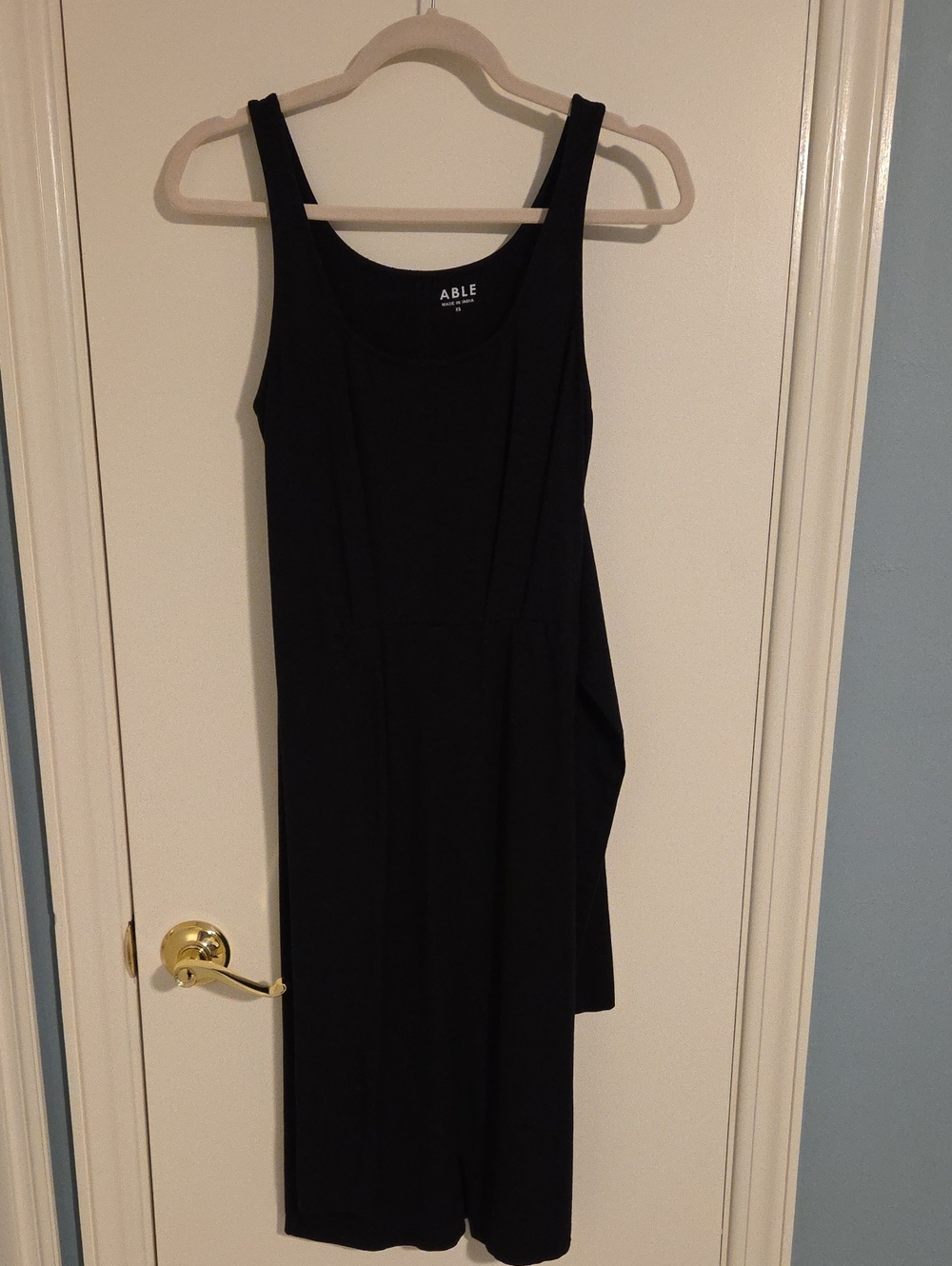Able Black Sleeveless Midi Dress with Scoop Neck